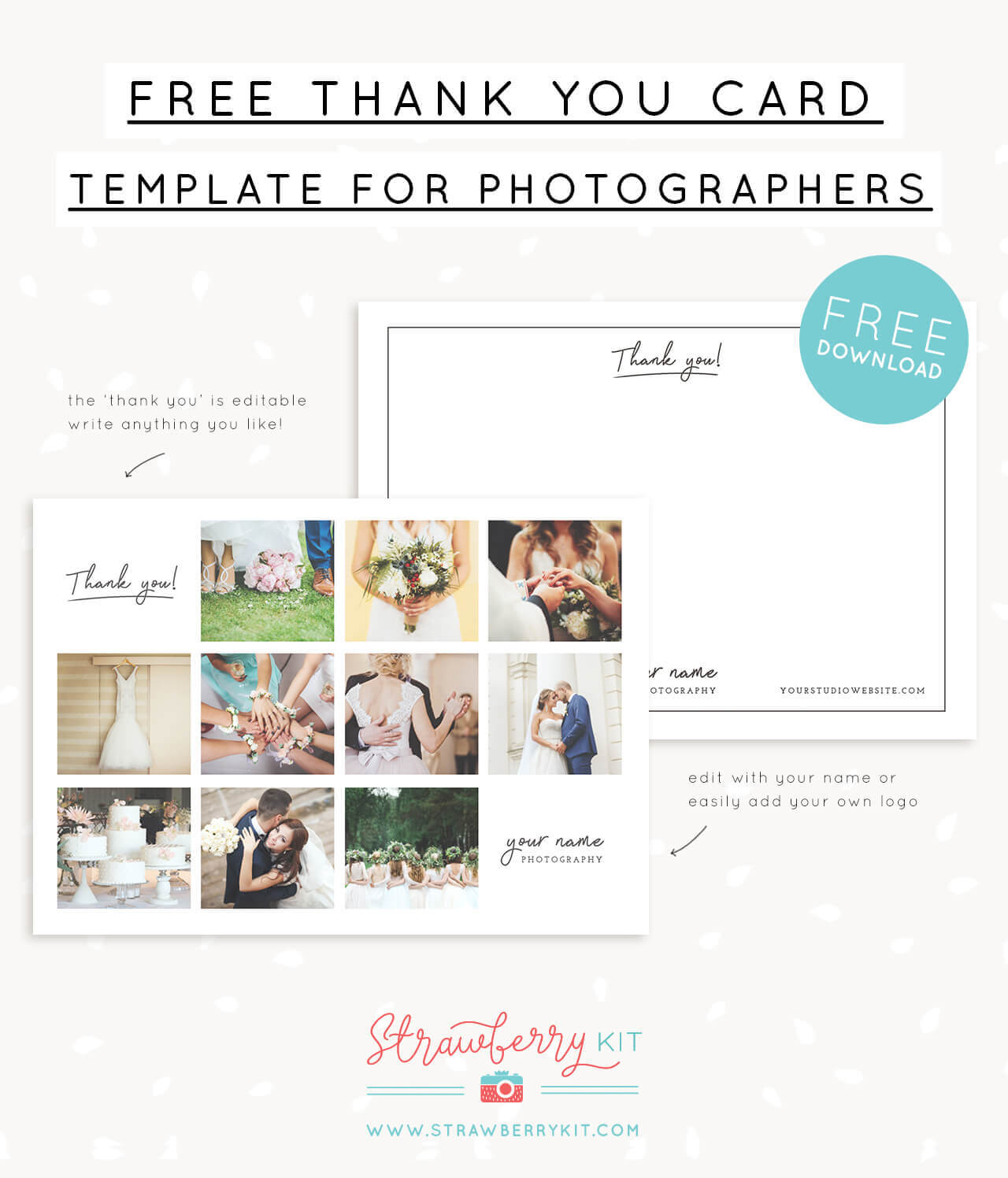Free Thank You Note Card Template With Collage For With Thank You Note Card Template
