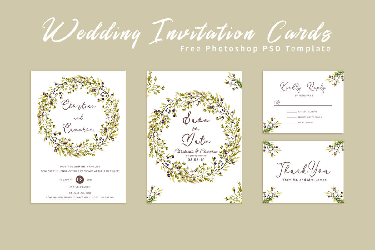 Free Wedding Invitation Card Template – Creativetacos In Invitation Cards Templates For Marriage