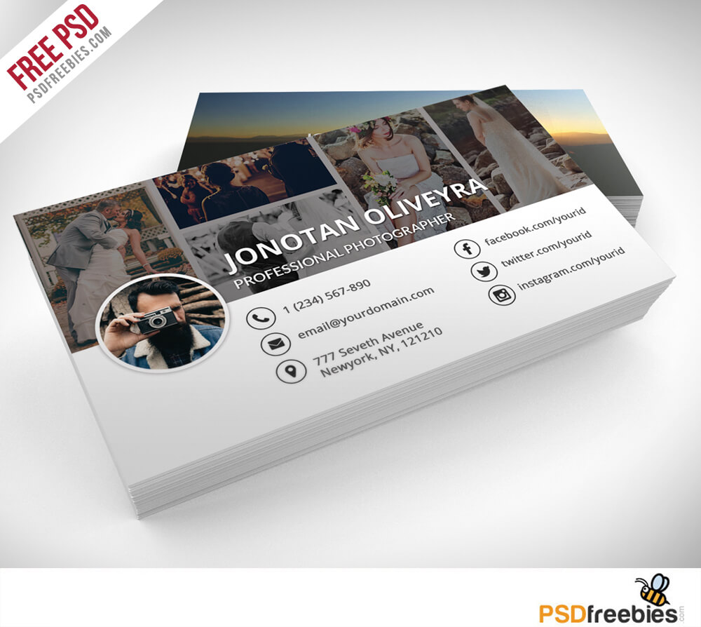 Freebie : Professional Photographer Business Card Psd On Behance With Photography Business Card Template Photoshop