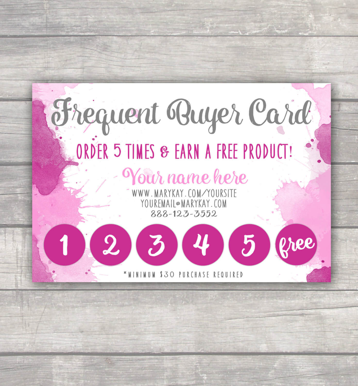 Frequent Buyer Card Template Free – Calep.midnightpig.co Inside Mary Kay Business Cards Templates Free