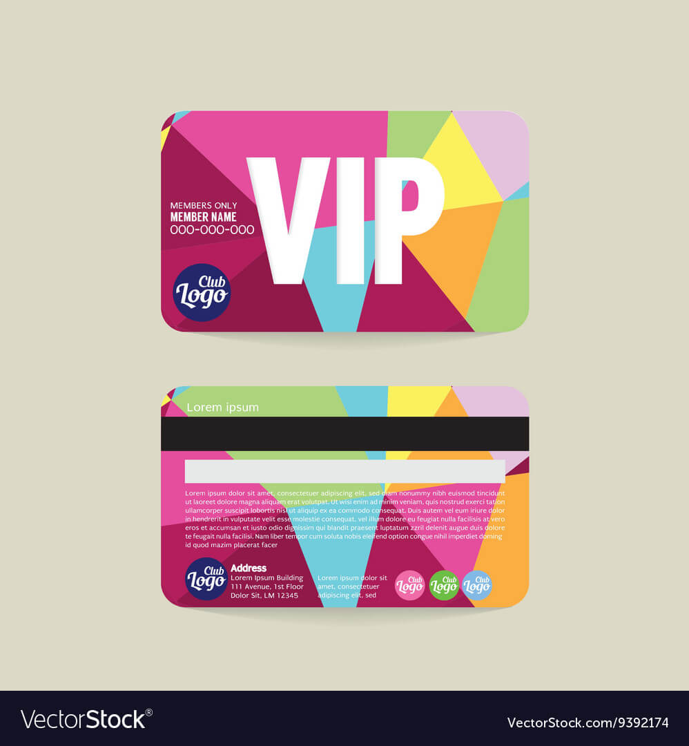 Front And Back Vip Member Card Template For Membership Card Template Free