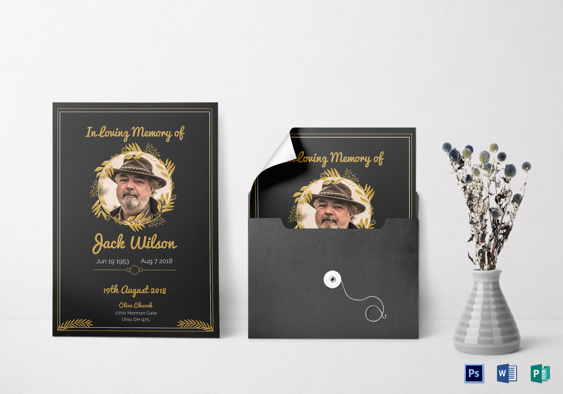 Funeral Invitation Card Template With Funeral Invitation Card Template
