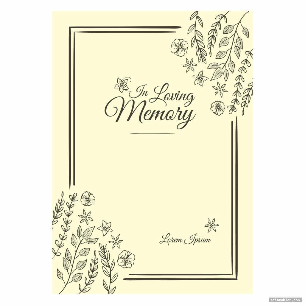 Funeral Memory Cards Templates Printable Printabler In In Memory