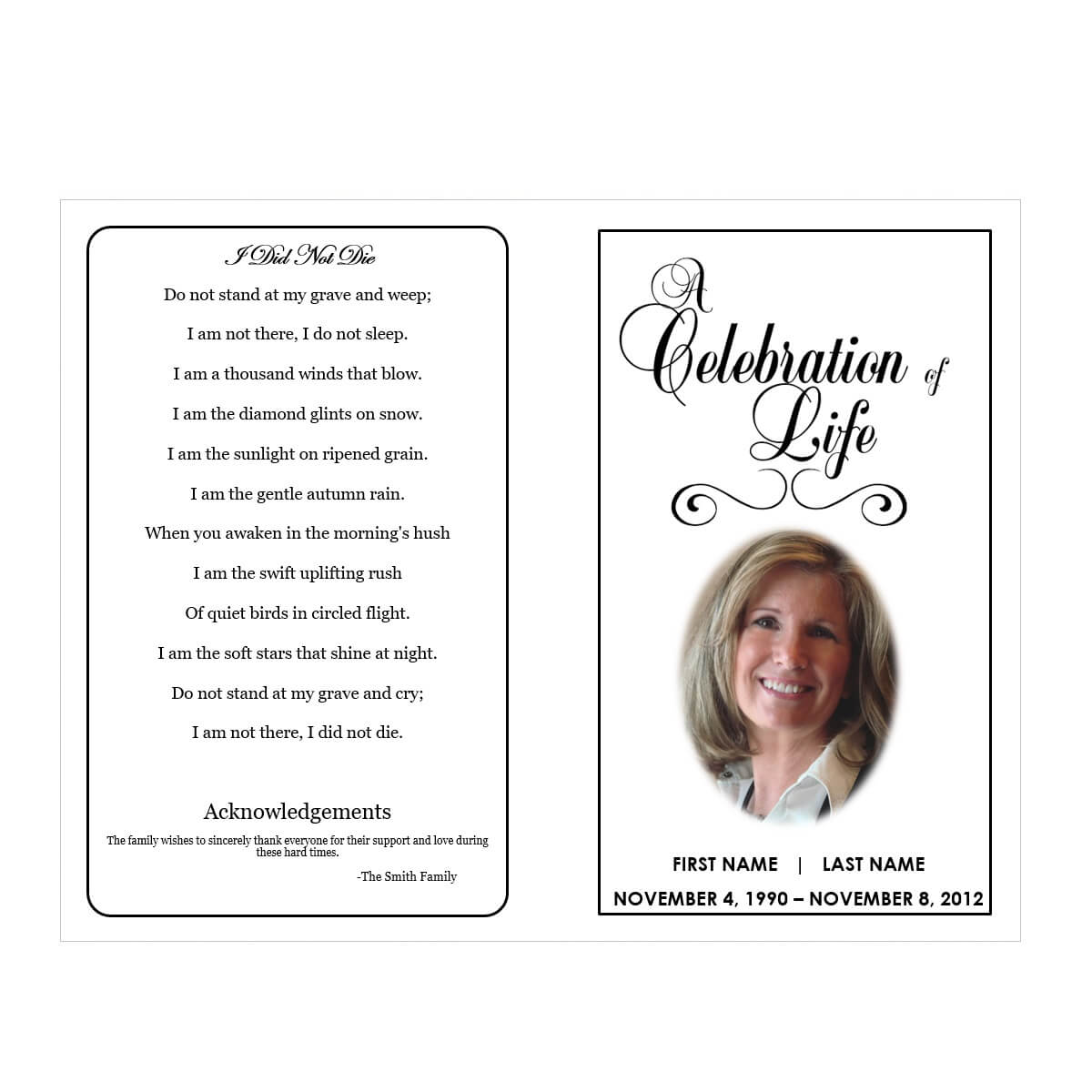 Funeral Pamphlet Template Word - Dalep.midnightpig.co With Memorial Card Template Word