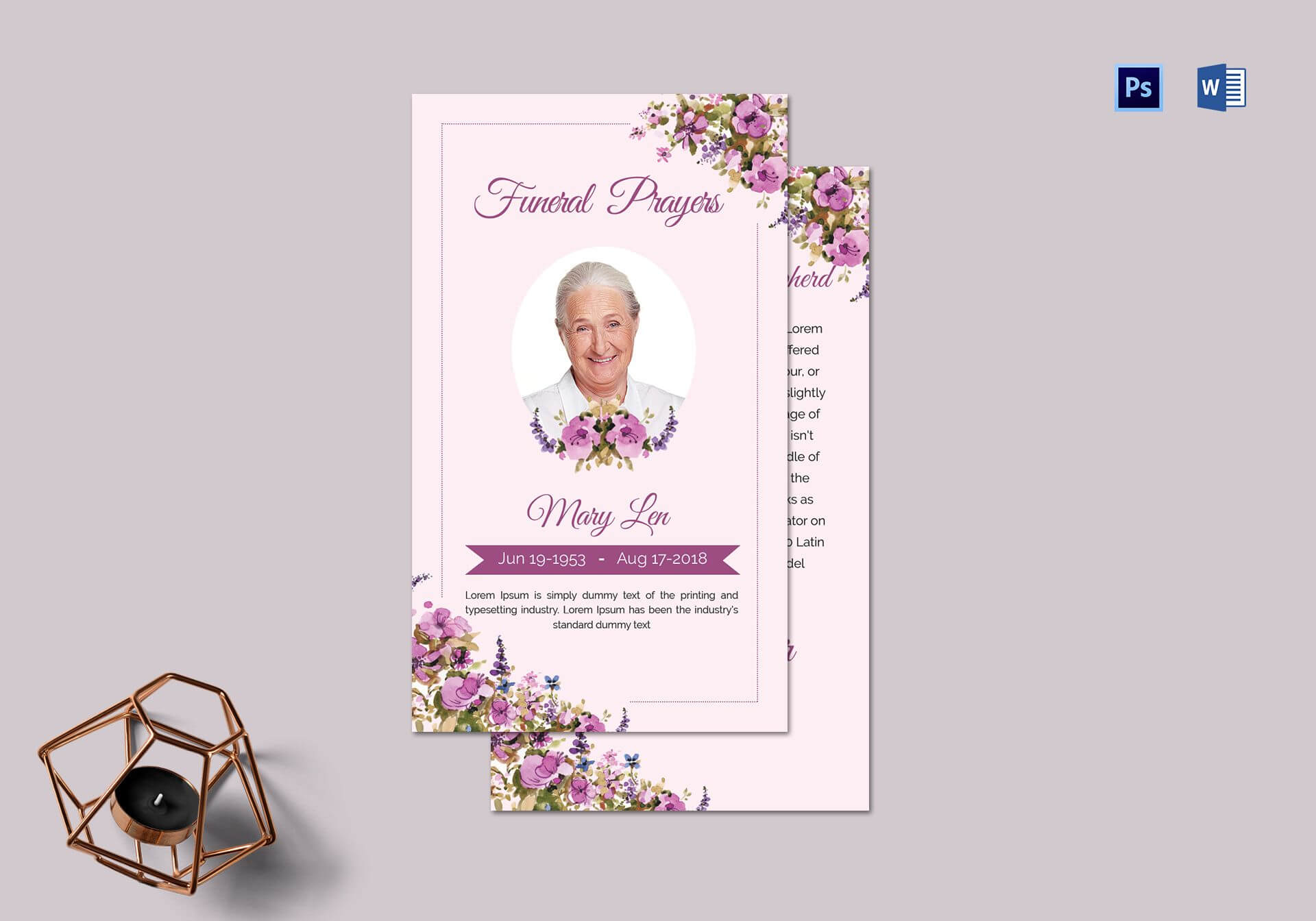 Funeral Prayer Card Template For Loved Ones Regarding Prayer Card Template For Word