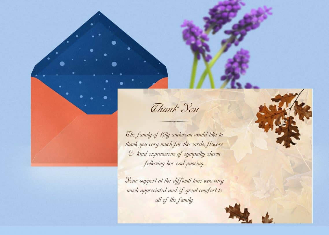 Funeral Thank You Card With Regard To Sympathy Thank You Card Template
