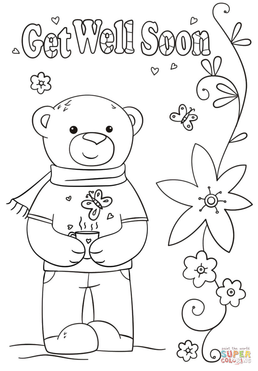 Funny Get Well Soon Coloring Page | Free Printable Coloring In Get Well Soon Card Template