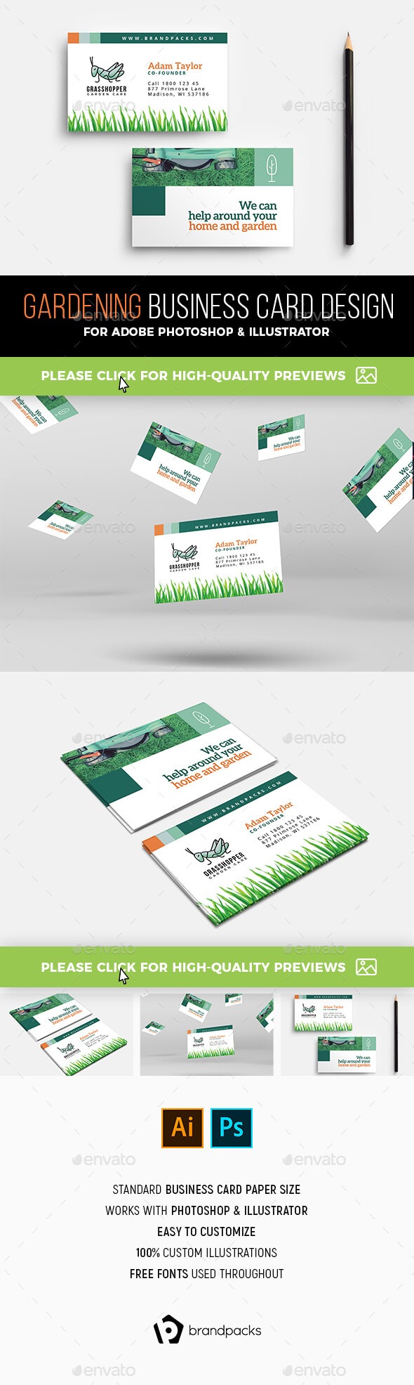 Gardening Business Card Templates & Designs From Graphicriver Pertaining To Gardening Business Cards Templates
