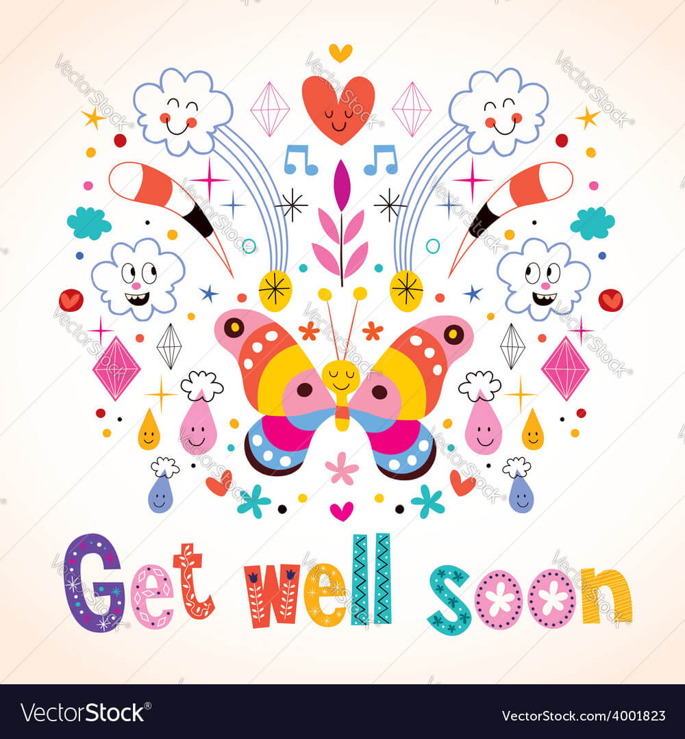 Get Well Soon Greeting Card In Get Well Soon Card Template