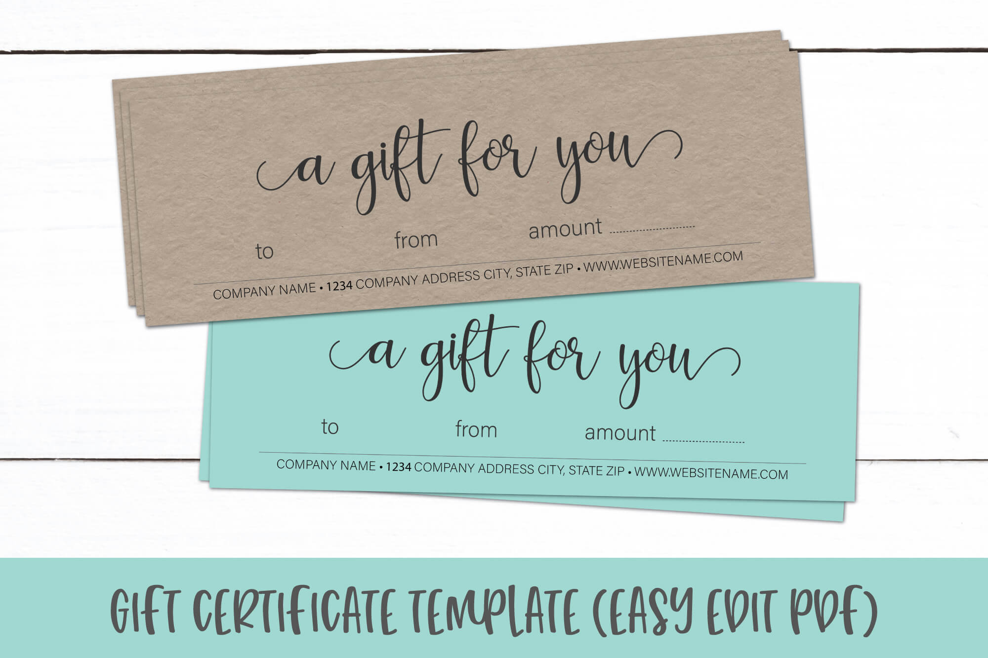 Gift Certificate Template | Editable Gift Card Pdf For Company Gift Certificate Template