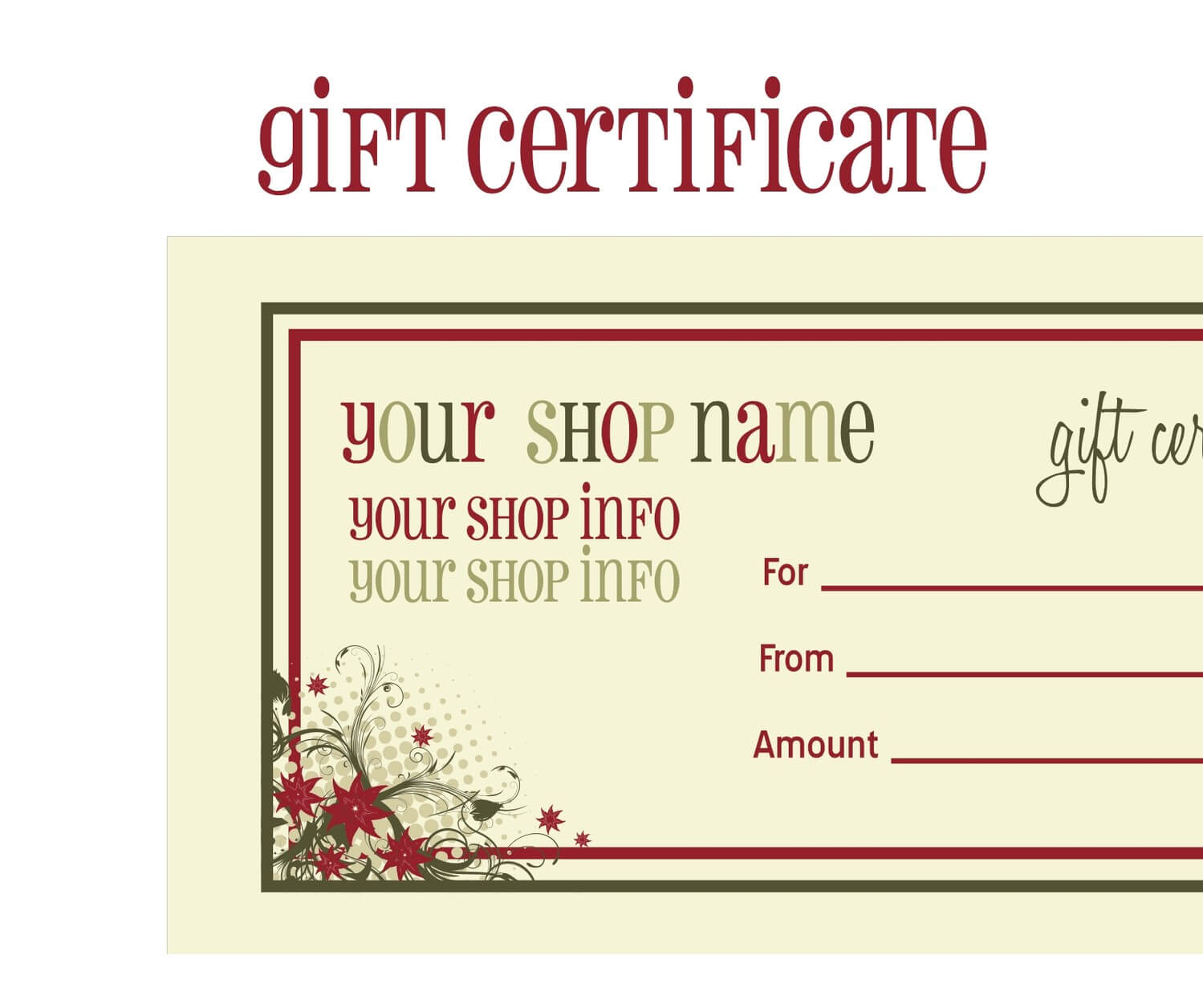 Gift Certificates For Christmas Doc 585430 Christmas Gift In Printable