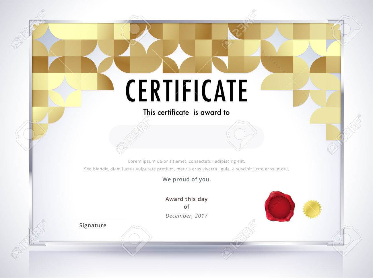 Golden Certificate Template Design. Luxury Certificate Background Inside Design A Certificate Template