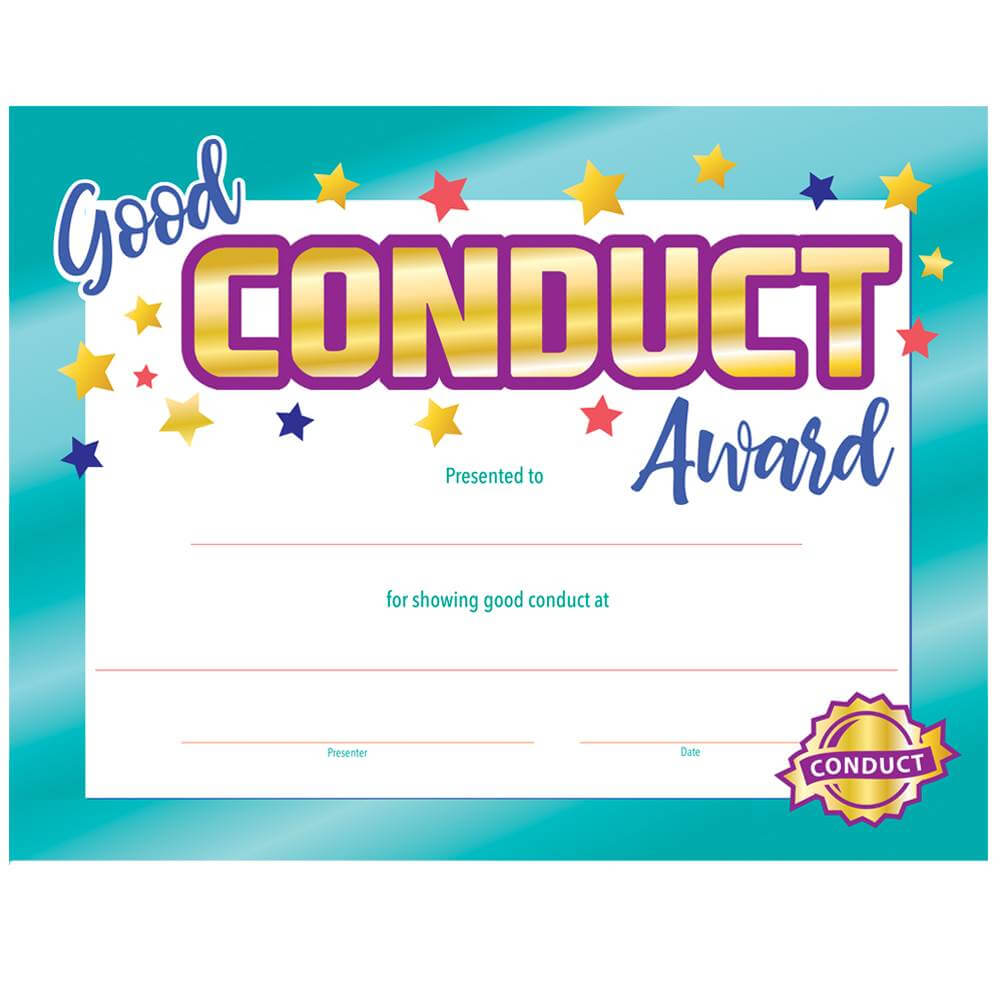 Good Conduct Gold Foil Stamped Award Certificates – Pack Of 25 Inside Good Conduct Certificate Template