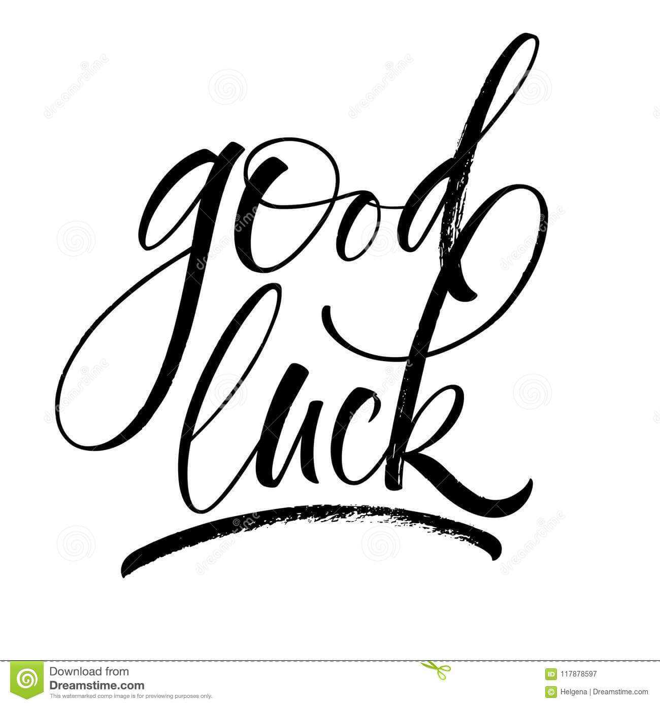 Good Luck Lettering Stock Vector Illustration Of Best Intended For Good Luck Card Templates