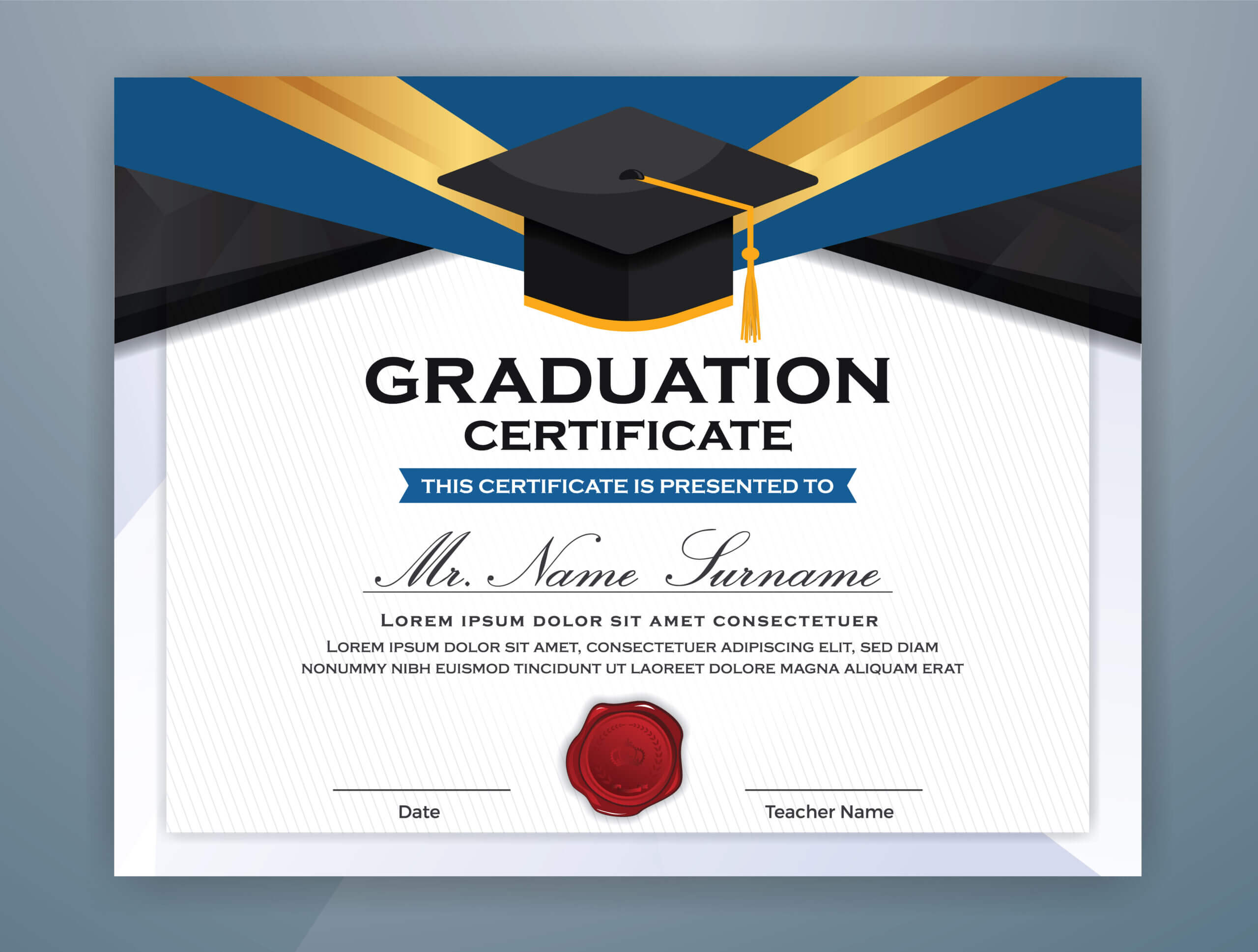 Graduation Certificate Free Vector Art – (4,527 Free Downloads) Within College Graduation Certificate Template