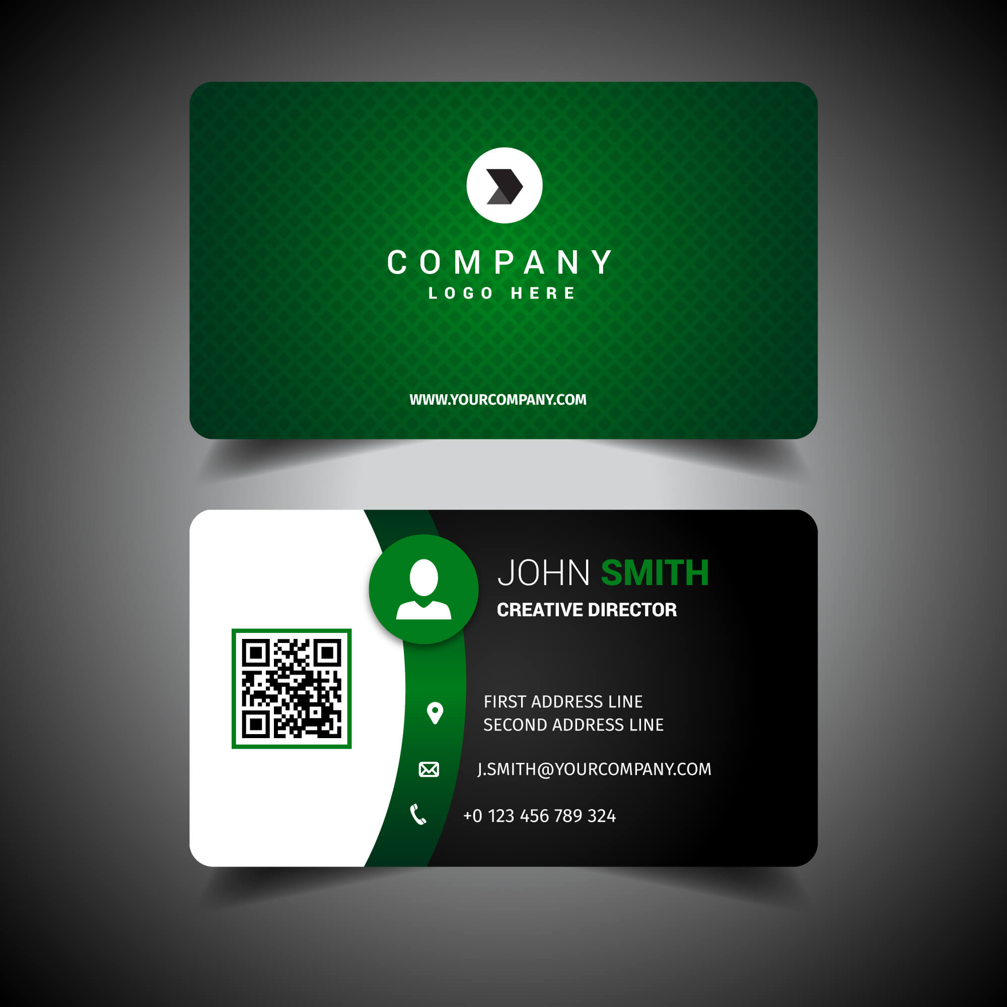 Green Business Card Free Vector Art - (2,186 Free Downloads) In Calling Card Free Template