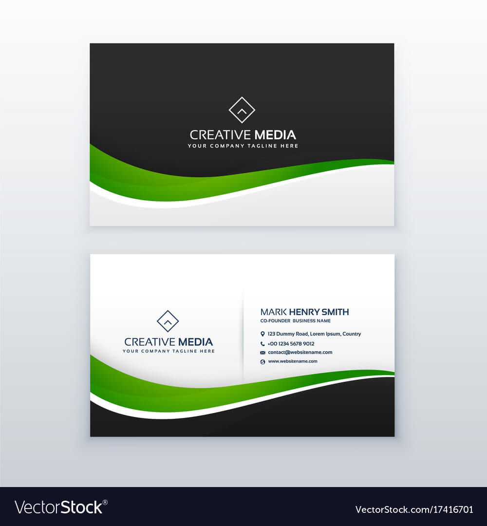 Green Business Card Professional Design Template Inside Professional Name Card Template