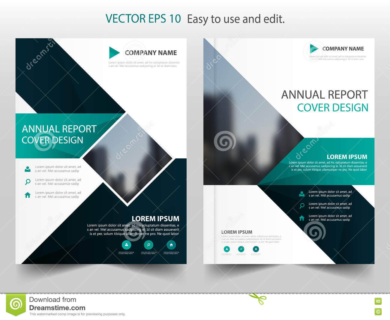 Green Square Abstract Annual Report Brochure Design Template Pertaining To E Brochure Design Templates