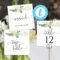 Greenery Wedding Table Numbers, Printable 5X5 Tentfold Templates, Reserved  Table And Top Table Signs | Woodland Rustic Wedding Ideas Within Reserved Cards For Tables Templates