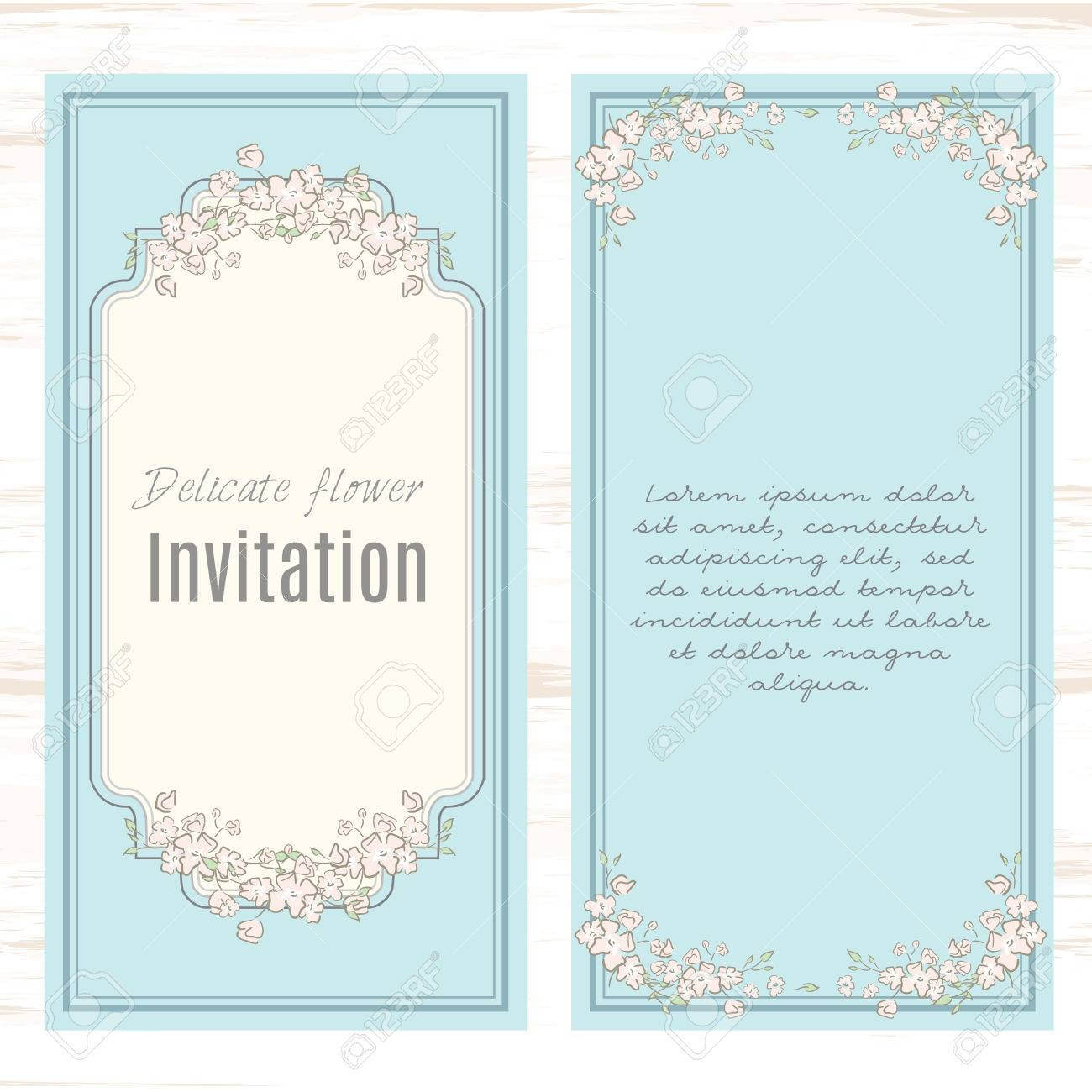 Greeting Card Template Floral Background. Design Stationery Set.. For Greeting Card Layout Templates
