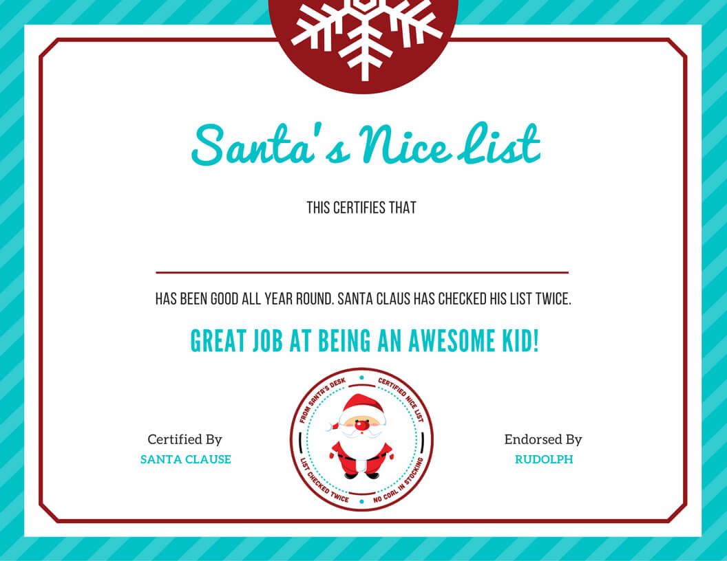 Growing Up Gabel On Twitter: "free Letter To Santa Template Inside Good Job Certificate Template