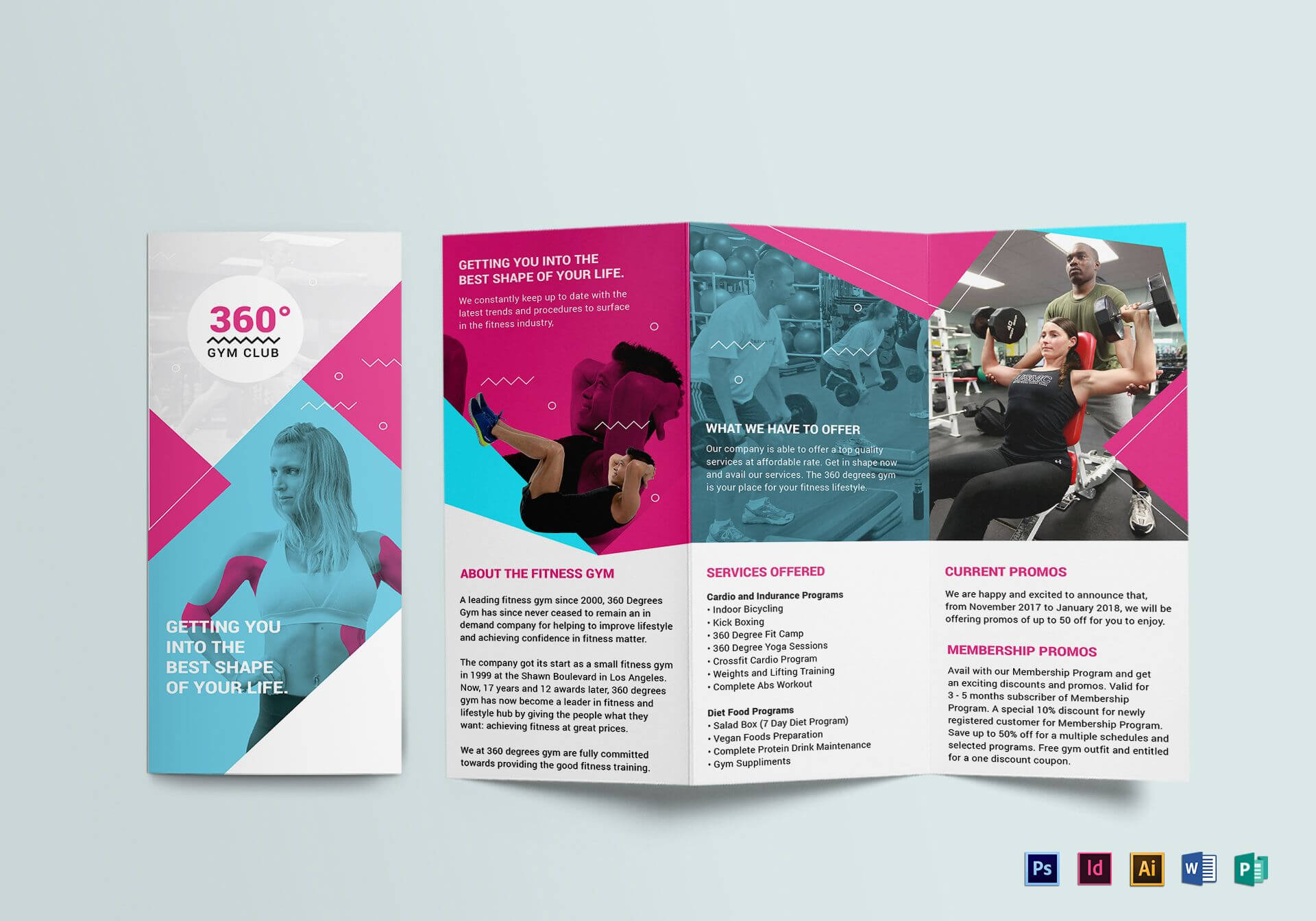 Gym Tri Fold Brochure Template Inside Membership Brochure Template