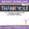 Gymnastics Party Thank You Cards Template Pertaining To Thank You Note Cards Template