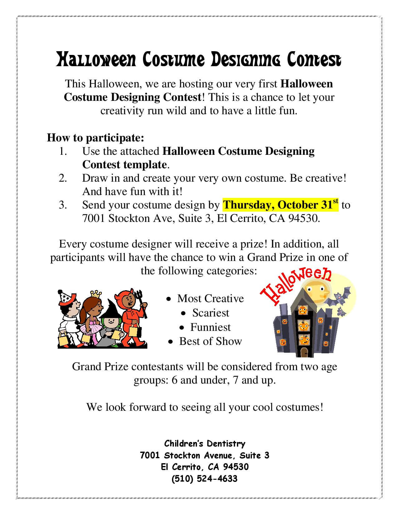 Halloween Costume Winner Clipart Regarding Halloween Costume Certificate Template