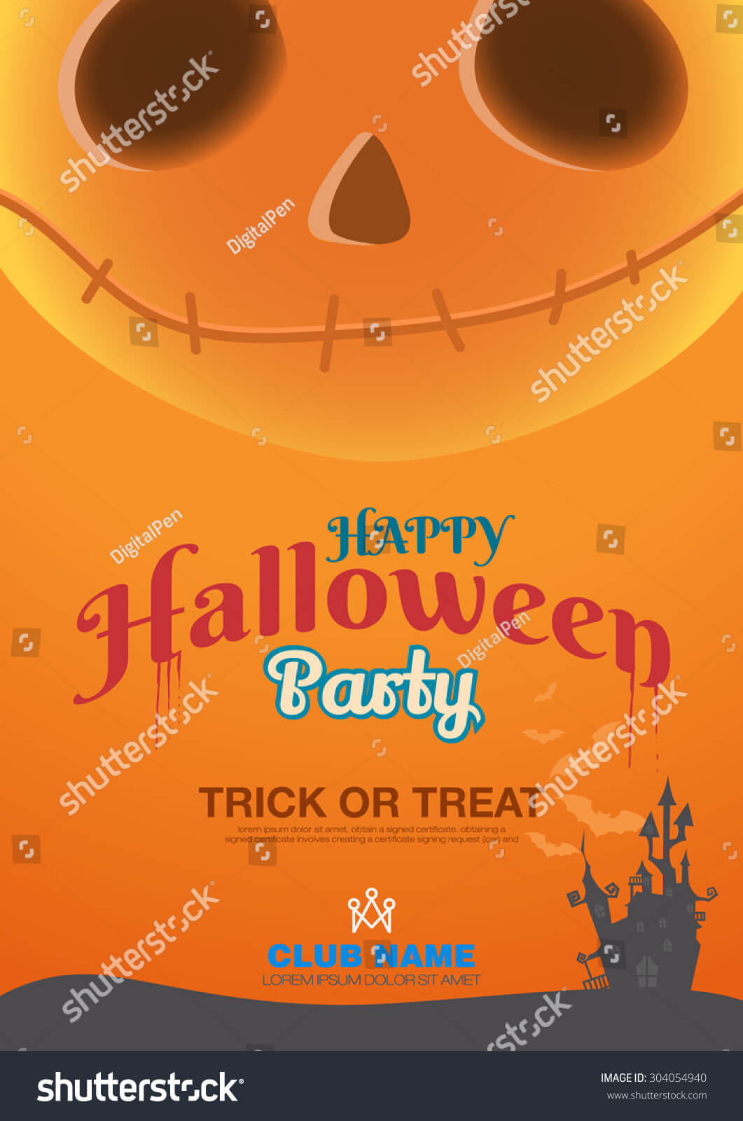 Halloween Poster Template Label Book Ad Stock Vector Regarding Halloween Certificate Template