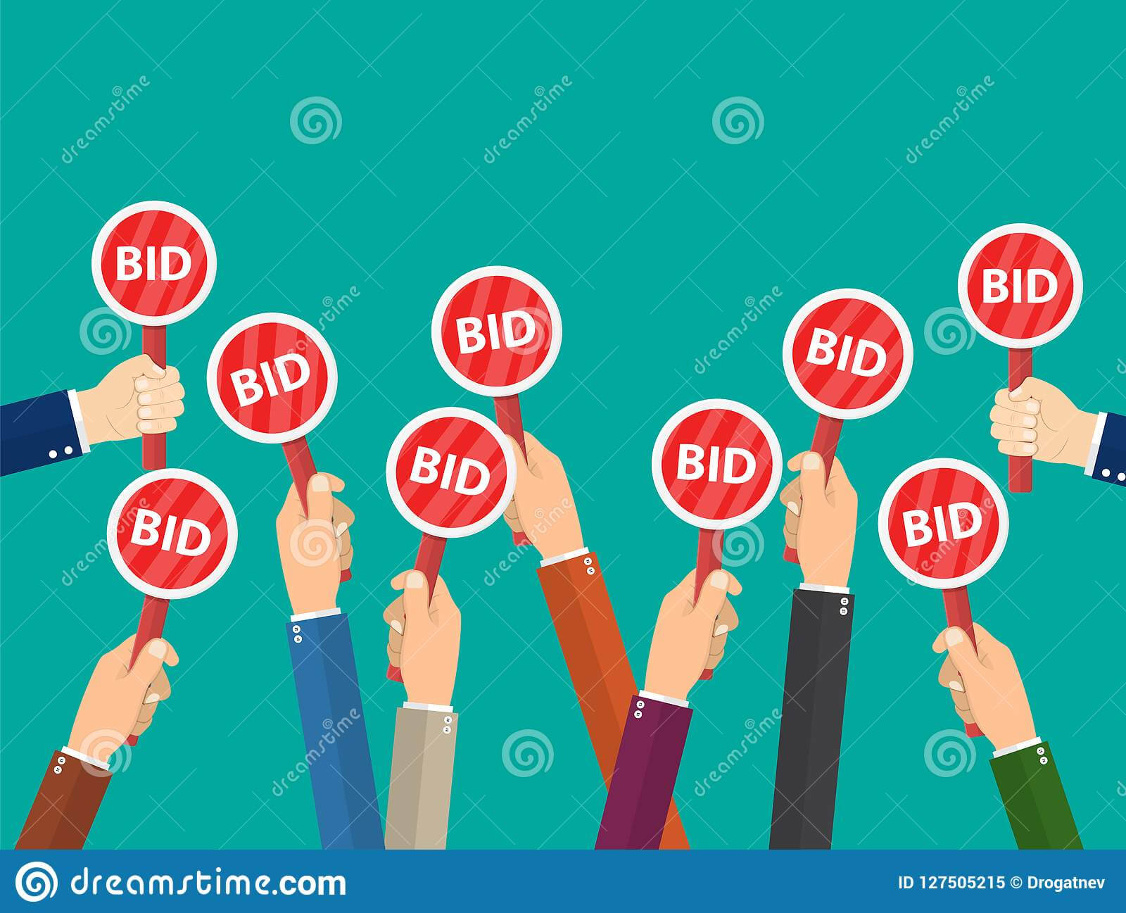 Hand Hold Paddle With Bid. Stock Vector. Illustration Of With Regard To Auction Bid Cards Template