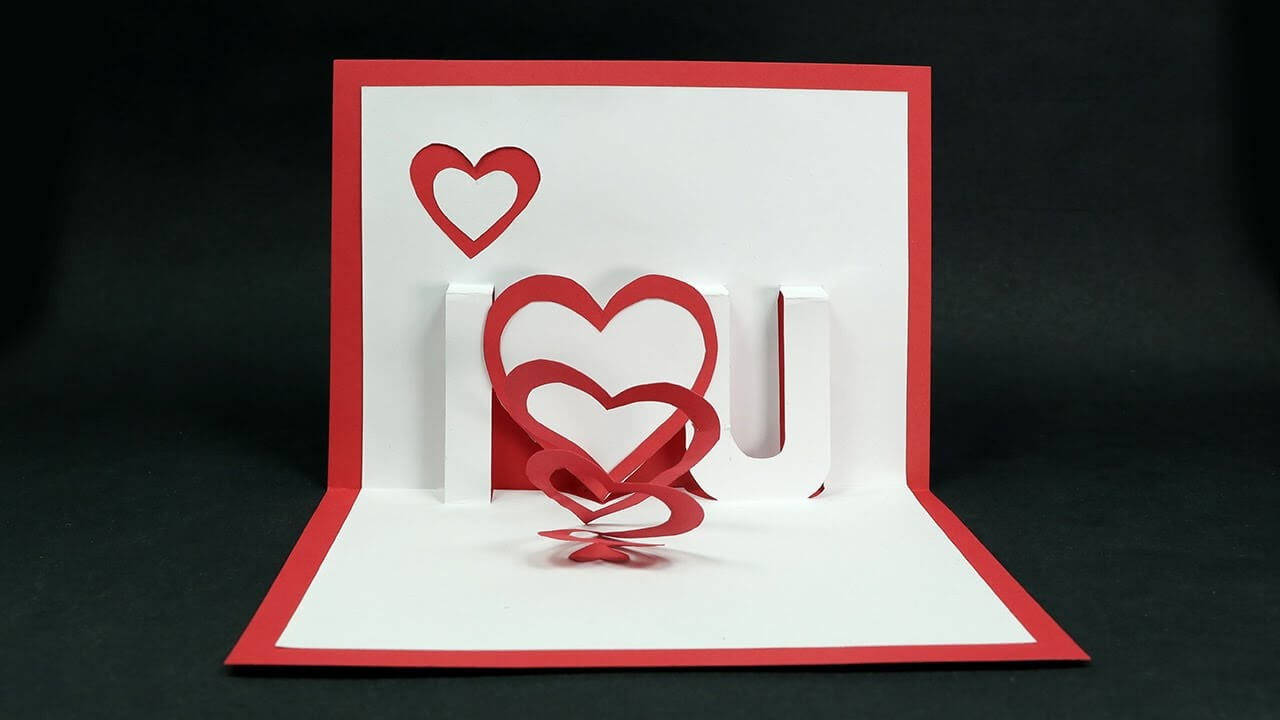 Handmade Valentine's Day Card – Diy 'i Love You' Pop Up Heart Love Card  Tutorial Throughout I Love You Pop Up Card Template