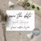 Handwritten Save The Date Card, Printable Save The Date, Calligraphy  Elegant Wedding Template, Editable Pdf Card Instant Download Hfs20 With Regard To Save The Date Powerpoint Template