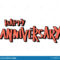 Happy Anniversary Text. Vector Word With Decor Stock Vector Pertaining To Word Anniversary Card Template