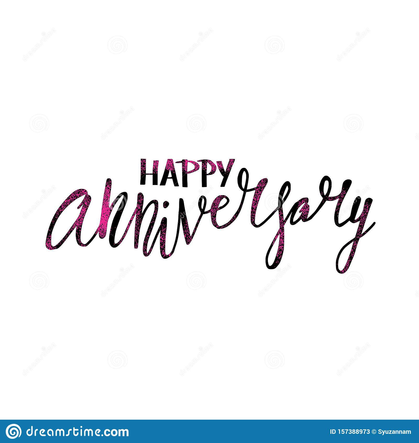 Happy Anniversary Text. Vector Word With Decor Stock Vector Throughout Anniversary Card Template Word