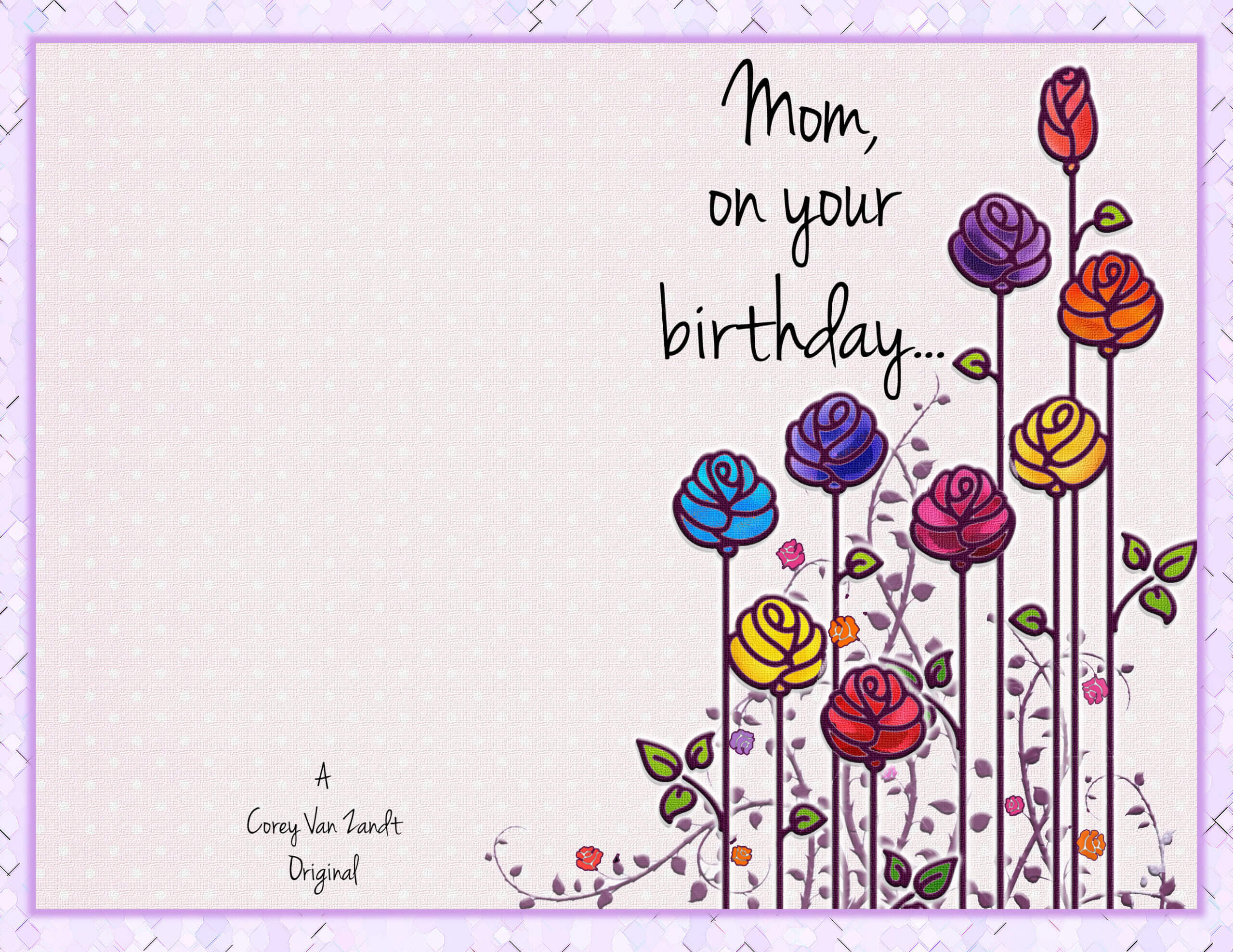 Happy Birthday Card – Corey Van Zandt In Mom Birthday Card Template