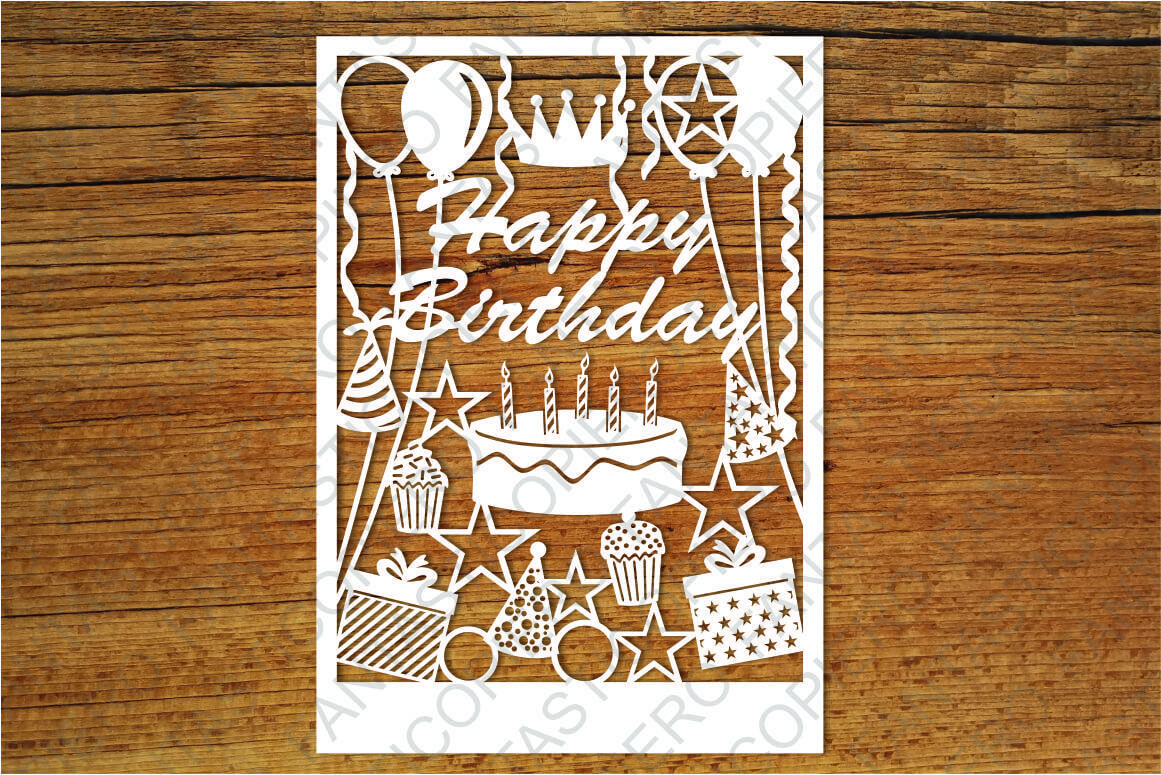 Happy Birthday Card Svg Files For Silhouette Cameo And With Regard To Silhouette Cameo Card Templates