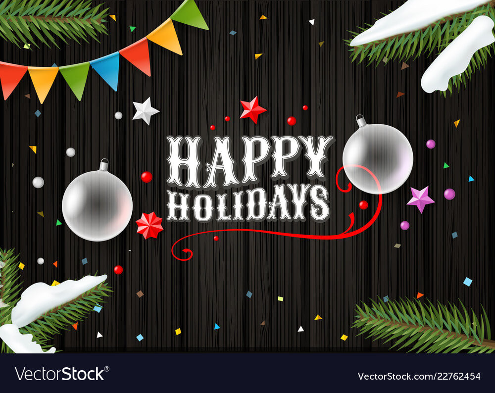 Happy Holidays Wishing Card Template Top View With Holiday Card Email Template