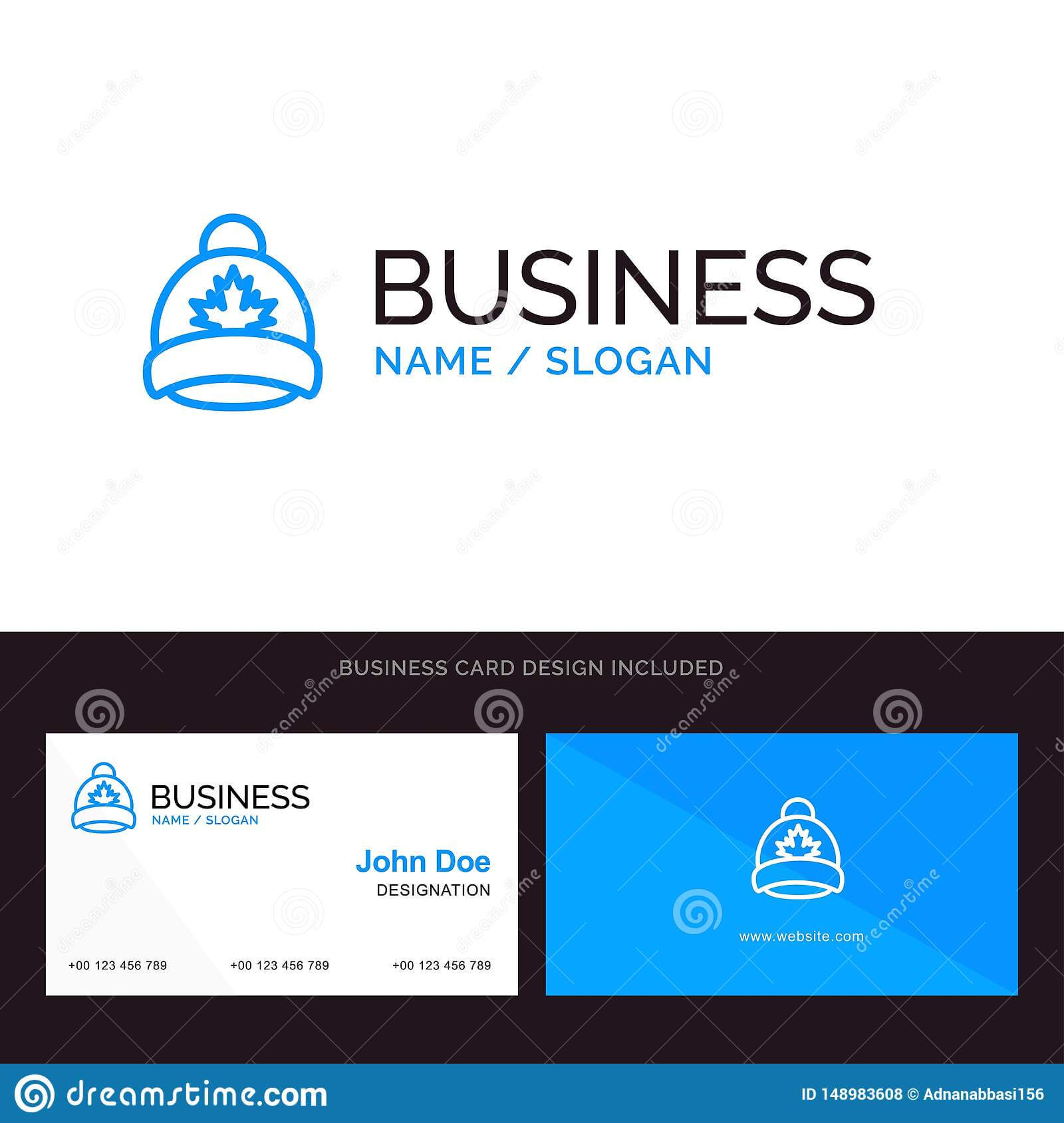 Hat, Cap, Leaf, Canada Blue Business Logo And Business Card Pertaining To Dominion Card Template