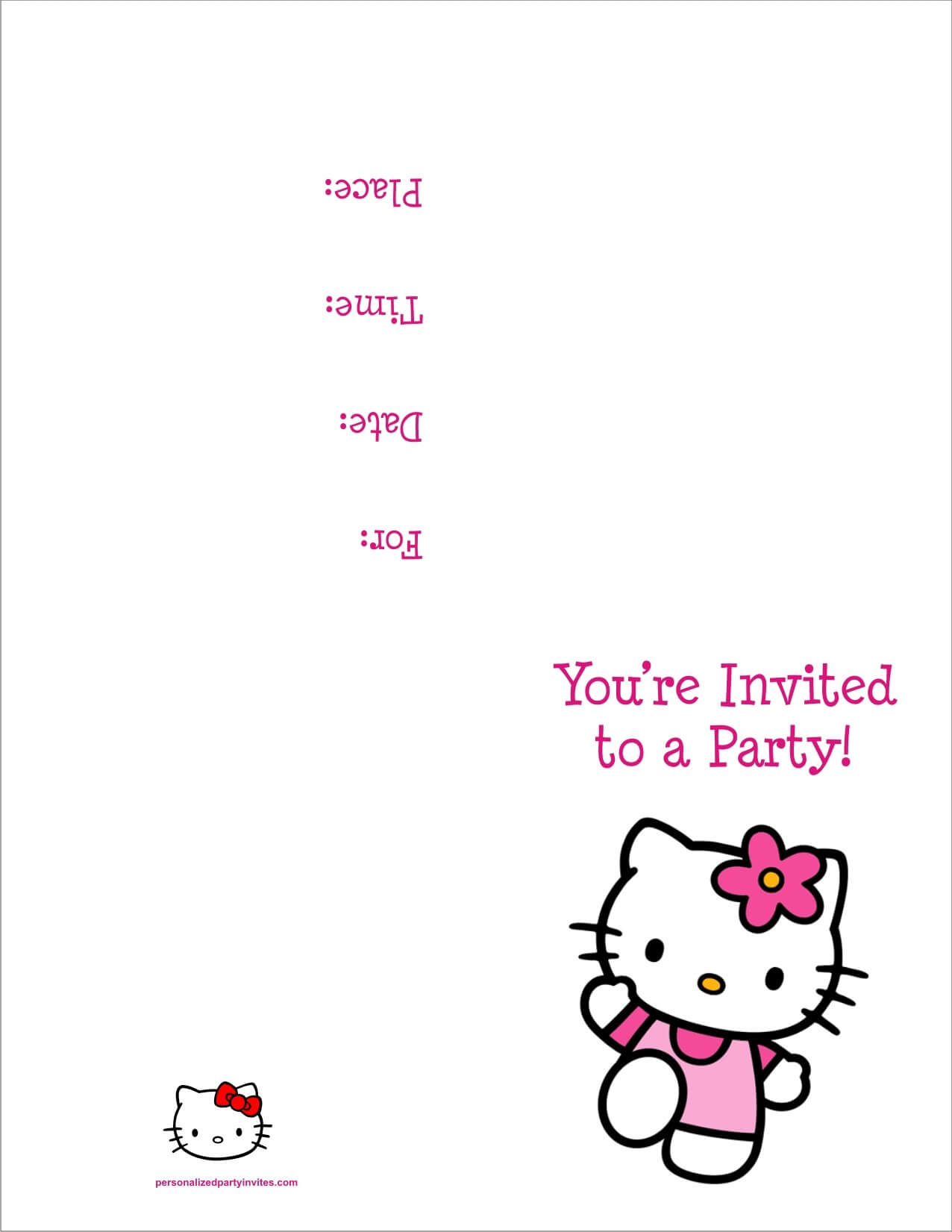 Hello Kitty Birthday Card Template – Dalep.midnightpig.co Within Amscan Imprintable Place Card Template