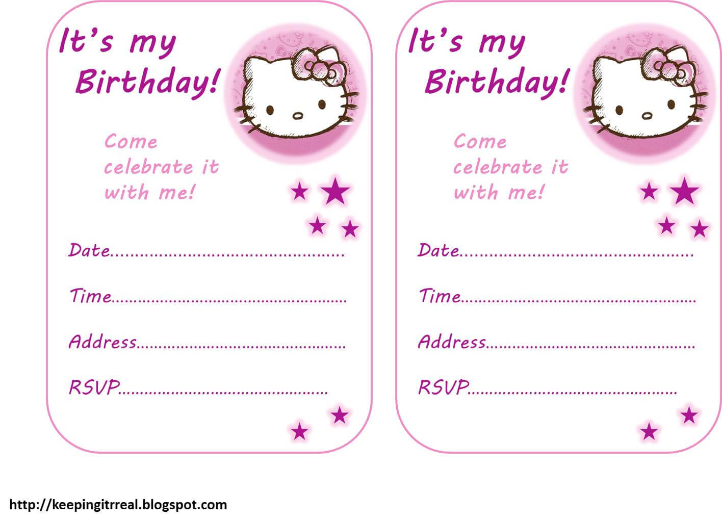 Hello Kitty Birthday Invitations Free – Calep.midnightpig.co In Hello Kitty Birthday Card Template Free