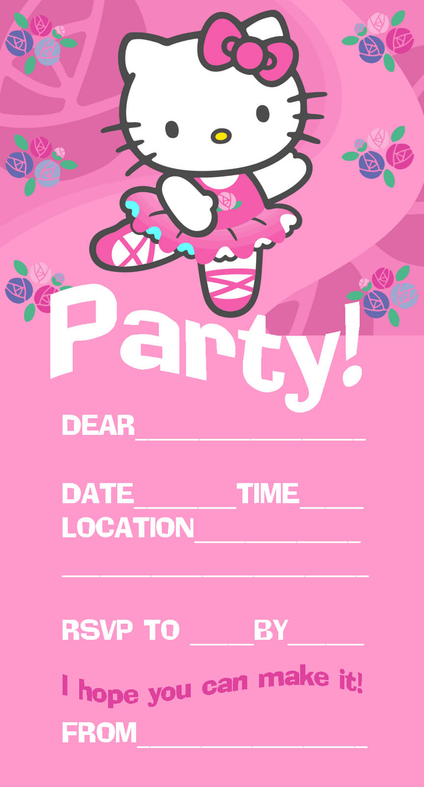 Hello Kitty Free Printable Invitations - Dalep.midnightpig.co With Hello Kitty Birthday Card Template Free