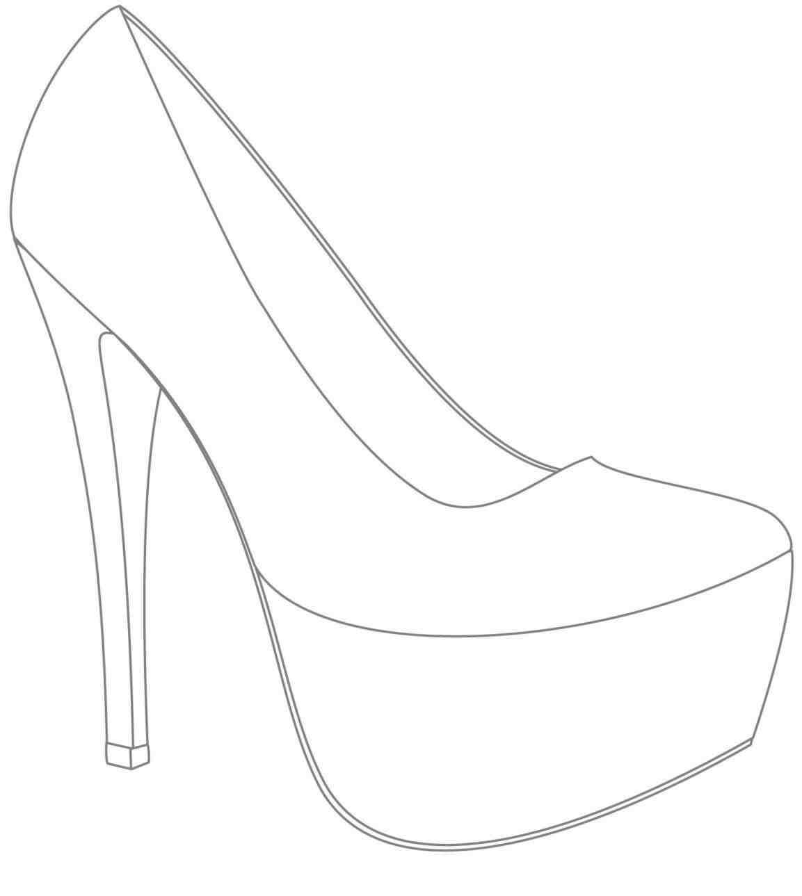 High Heel Drawing Template At Paintingvalley | Explore In High Heel Template For Cards