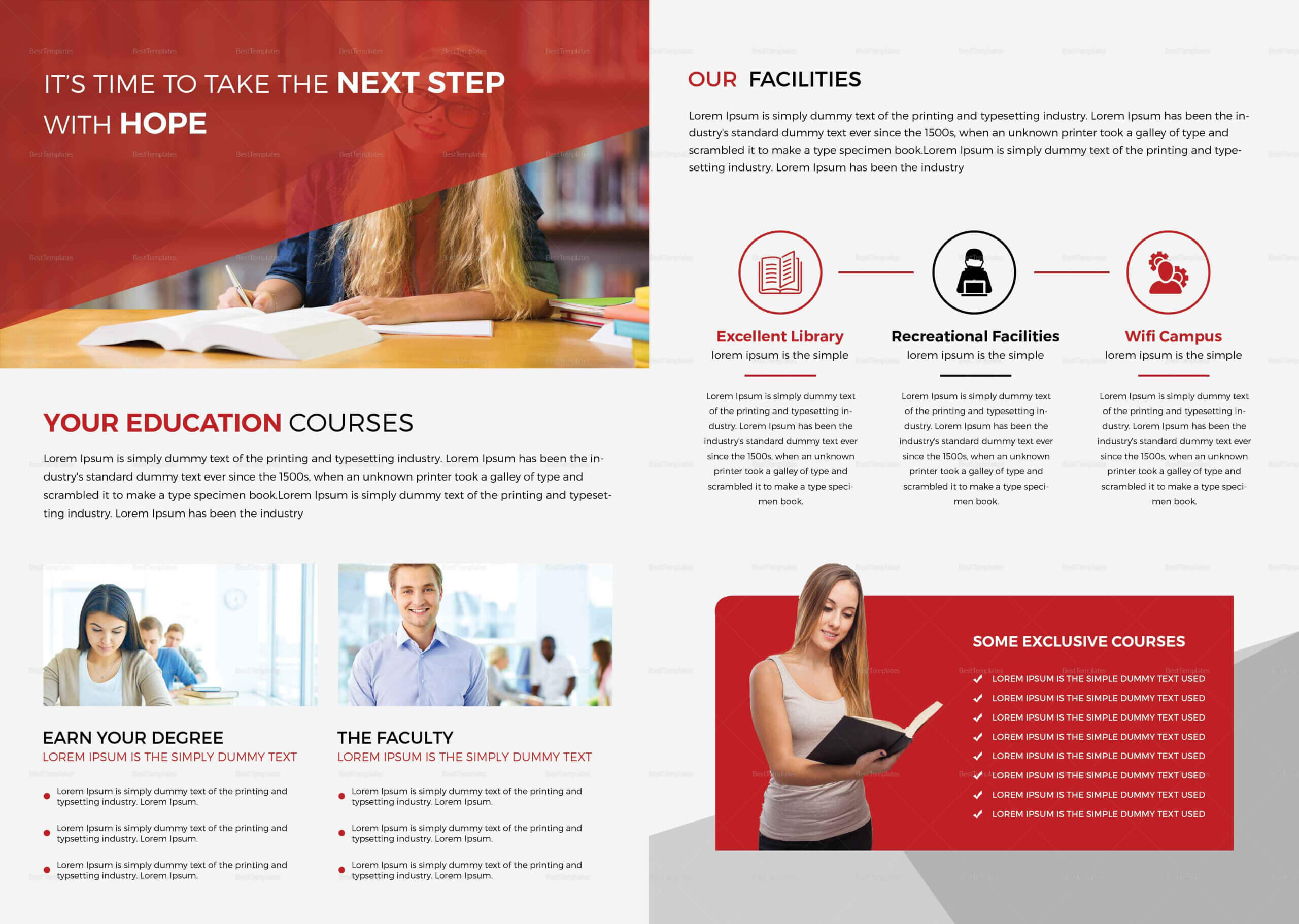 Higher Educational Brochure Template With Regard To Brochure Design Templates For Education