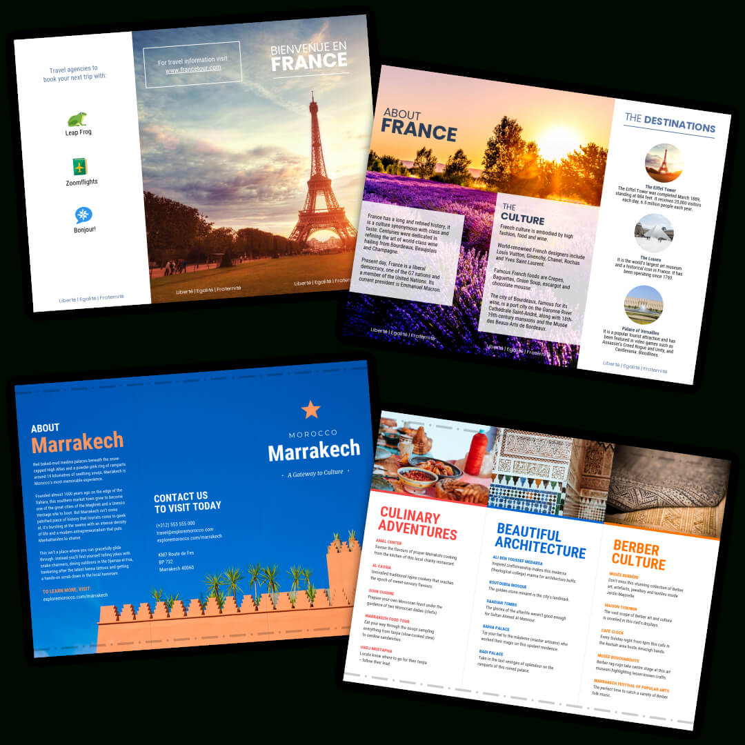 Holiday Brochure Templates – Dalep.midnightpig.co In Word Travel Brochure Template