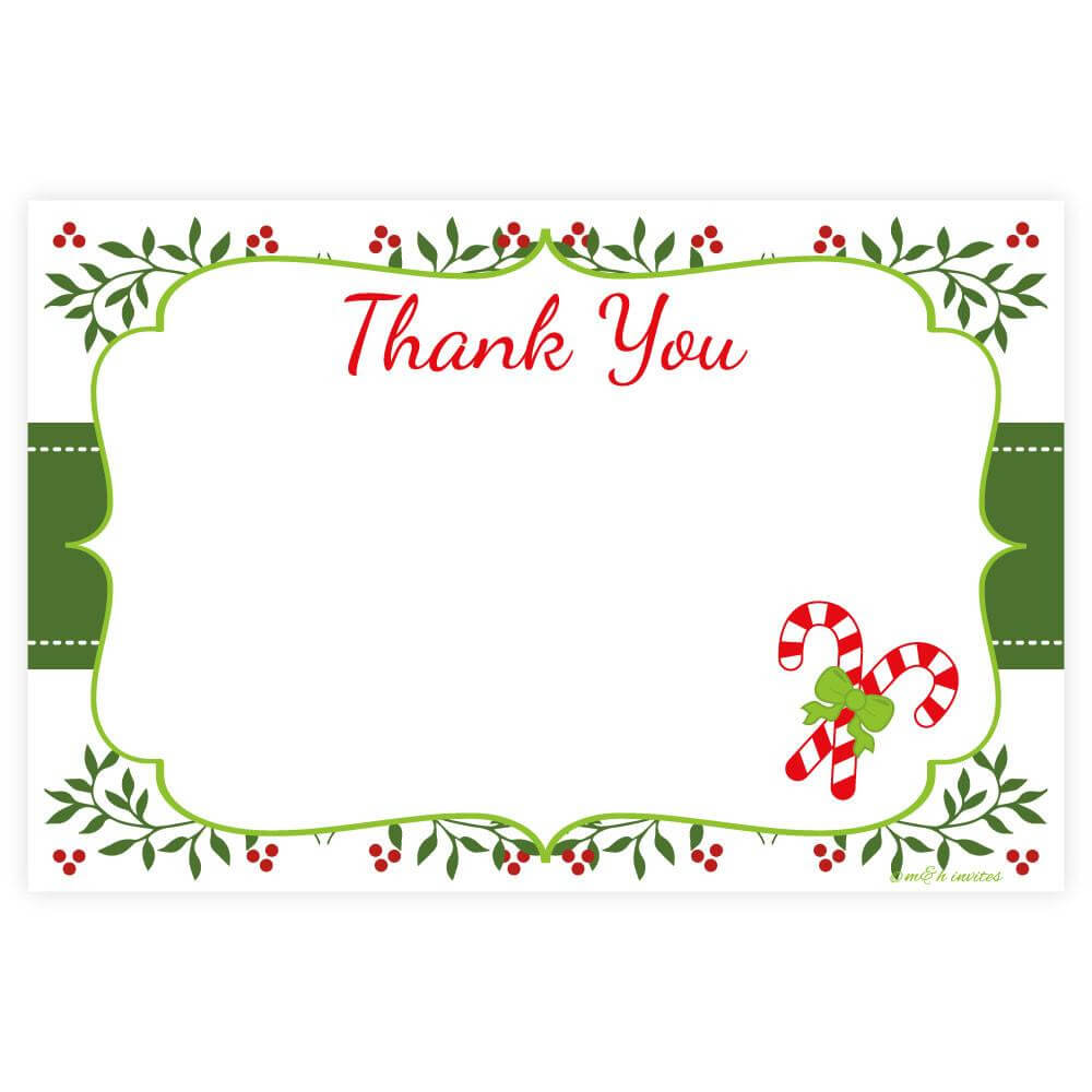 Holiday Thank You Cards – Calep.midnightpig.co Regarding Christmas Thank You Card Templates Free