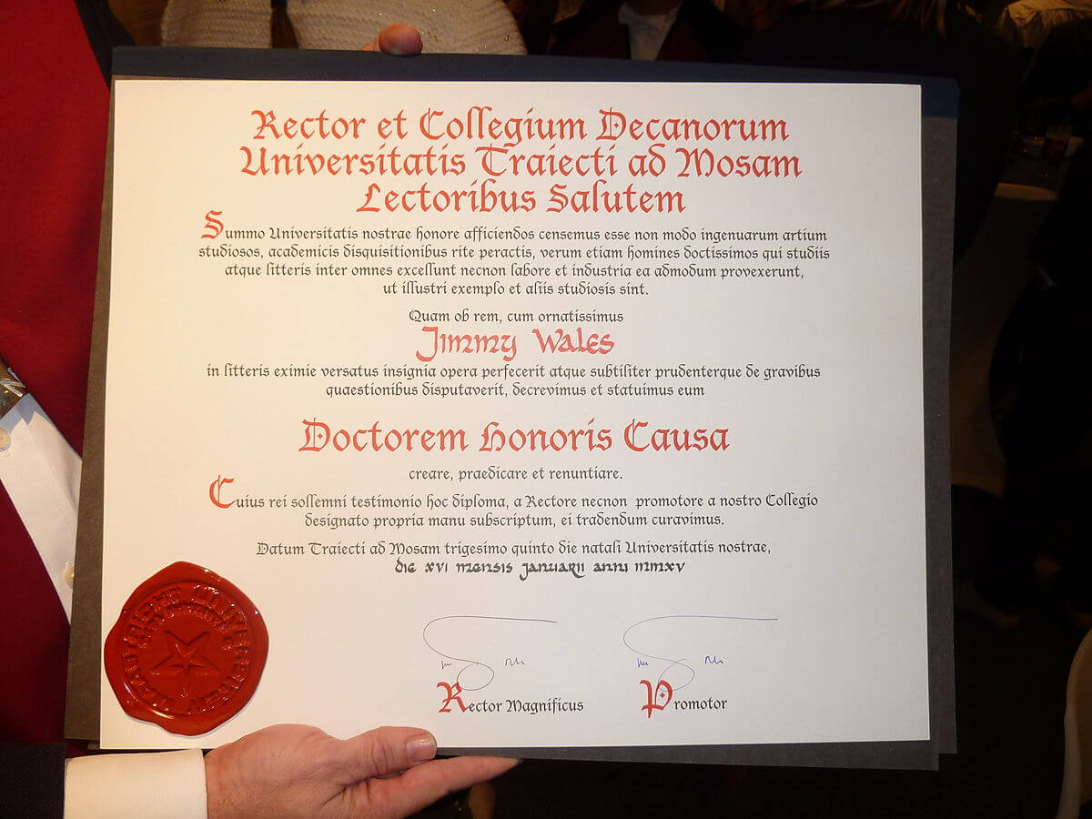 Honorary Degree – Wikipedia With Doctorate Certificate Template