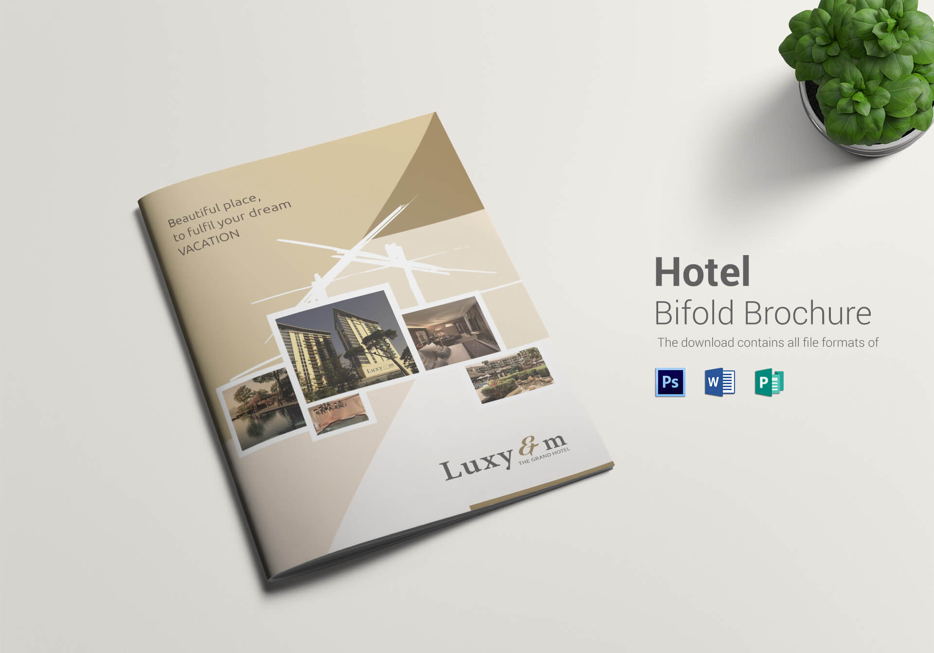 Hotel Bi Fold Brochure Template In Hotel Brochure Design Templates