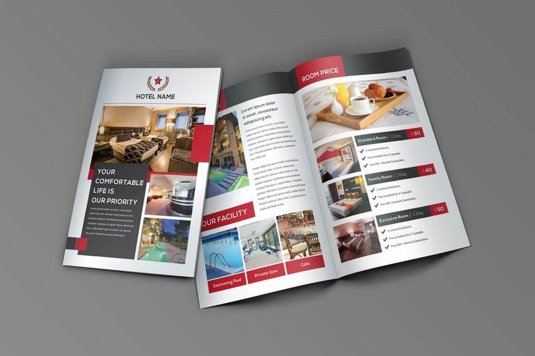 Hotel Brochure Design Templates – Calep.midnightpig.co For Hotel Brochure Design Templates