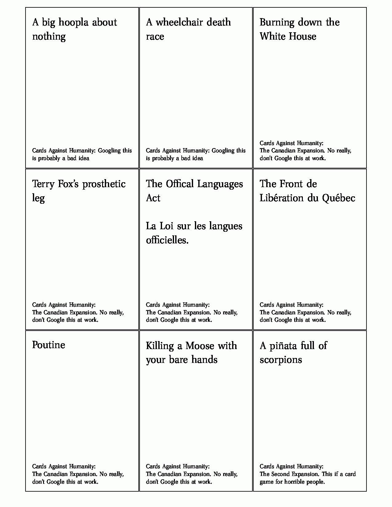 How Do I Put Card Backs On My Cards? – Tex – Latex Stack With Regard To Cards Against Humanity Template