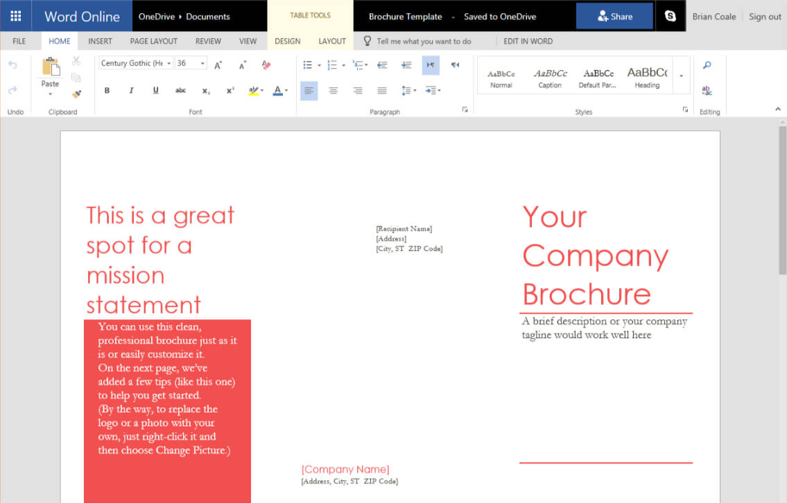 How To Create A Trifold Brochure In Word Online Pertaining To Brochure Template On Microsoft Word